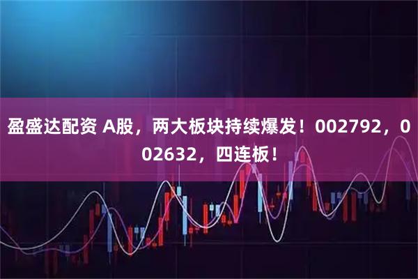 盈盛达配资 A股，两大板块持续爆发！002792，002632，四连板！