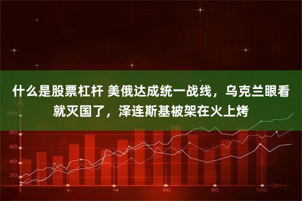 什么是股票杠杆 美俄达成统一战线，乌克兰眼看就灭国了，泽连斯基被架在火上烤
