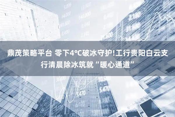 鼎茂策略平台 零下4℃破冰守护!工行贵阳白云支行清晨除冰筑就“暖心通道”